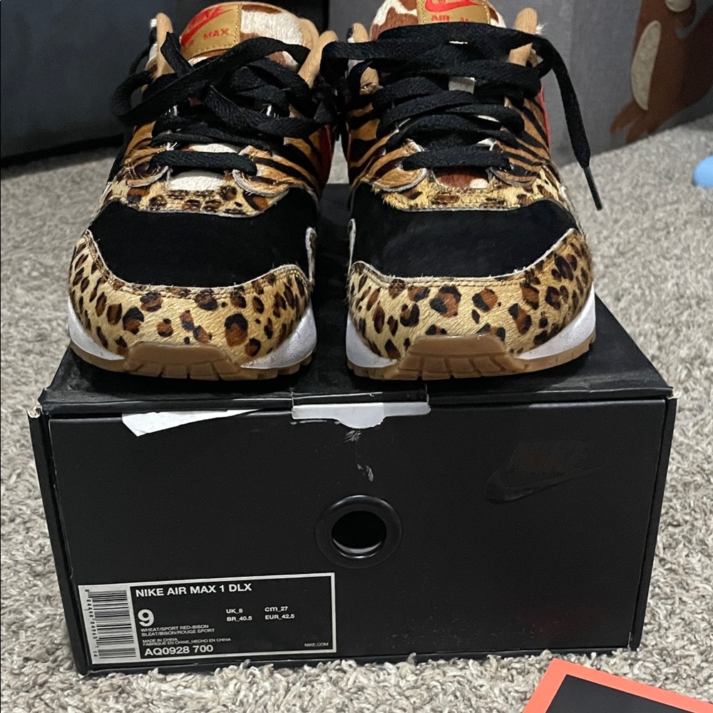 Nike Air Max 1 DLX Leopard Black Sneakers
